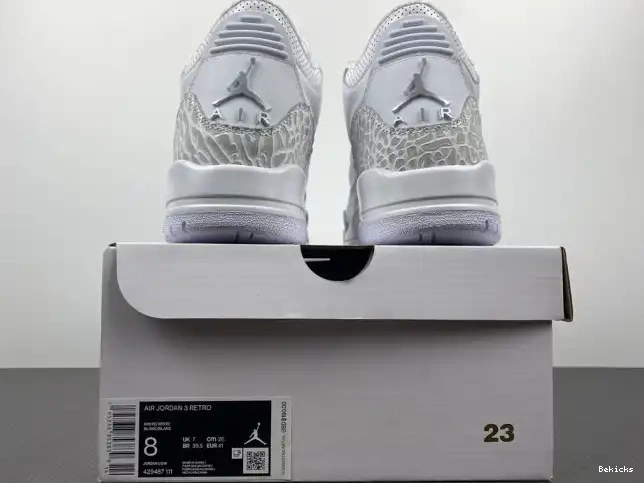 Reps BK 3 Retro Jordan PS 'Triple Air White' 429487-111 0210